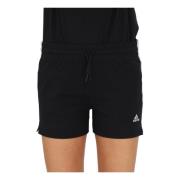 Adidas Svarta sportiga shorts för kvinnor med sidestripor Black, Dam