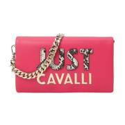 Just Cavalli Fuchsia Kedja Axelväska med Logotyp Pink, Dam