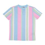 Karl Kani Randig T-shirt Ljusblå/Rosa/Ljus Mint Multicolor, Dam