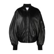 The Attico Leather Jackets Black, Dam