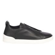 Ermenegildo Zegna Lättvikt Cross Elastic Sneakers Black, Herr