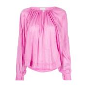 Forte Forte Elegant Rosa Bohemian Cocoon Skjorta Pink, Dam