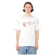 Rassvet Logo Print Bomull T-shirt Stickad White, Herr