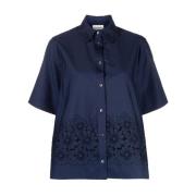 P.a.r.o.s.h. Short Sleeve Shirts Blue, Dam