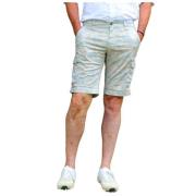 Mason's Cargo Bermuda Shorts med Palmtryck Beige, Herr