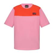Emporio Armani EA7 T-shirt med logopatch Pink, Dam