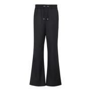 Balmain Ull Wide-Leg Sweatpants Black, Herr