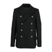 Balmain Coats Black, Herr