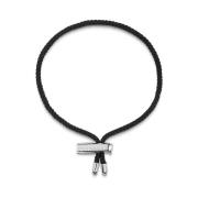 Nialaya Men's Black String Bracelet with Adjustable Silver Lock Multic...