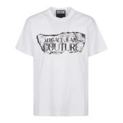 Versace Jeans Couture Vit Magazine Logo T-Shirt White, Herr