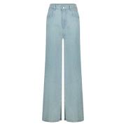 Homage Flowy Wide Leg Jeans med sprund Blue, Dam