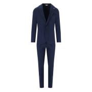 Manuel Ritz Single Breasted Suits Blue, Herr