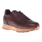 Baldinini Lace-up in brown woven leather Brown, Herr