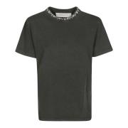 Golden Goose T-shirt med broderad krage Gray, Dam