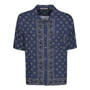 Palm Angels Short Sleeve Shirts Blue, Herr