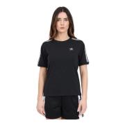 Adidas Originals Svart 3 Ränder Ribbad T-shirt Black, Dam