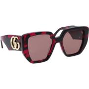 Gucci Ikoniska Solglasögon för Kvinnor Purple, Dam
