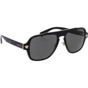 Versace Ikoniska solglasögon med enhetliga linser Black, Unisex