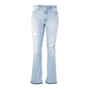 Dondup Super Skinny Flare Jeans Medium Tvätt Blue, Dam