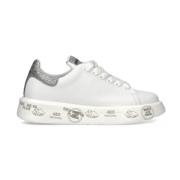 Premiata Vita Läder Glitter Sneakers White, Dam