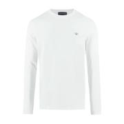 Emporio Armani Logo LS Bomull T-Shirt White, Herr