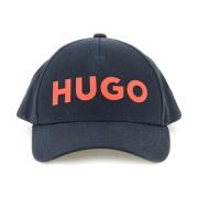 Hugo Boss Basebollkeps med kontrasterande logotryck Blue, Herr