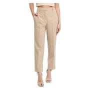 Ottod'Ame Straight Trousers Beige, Dam