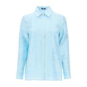 Versace Casual Button-Up Skjorta Blue, Dam