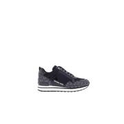 Michael Kors Svart Monogram Wilma Sneakers Black, Dam