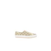 Carolina Herrera Beige Canvas Sneakers med CH Sole Beige, Dam