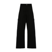 Rick Owens Wide Trousers Black, Herr