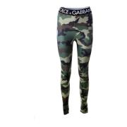 Dolce & Gabbana Camouflage Leggings för kvinnor Green, Dam