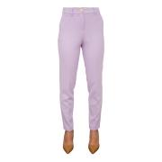 Nenette Slim-fit Trousers Purple, Dam