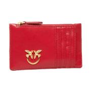 Pinko Röd läder plånbok för kvinnor Red, Dam