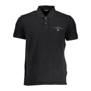 Napapijri Black Cotton Polo Shirt Black, Herr