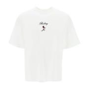 Burberry Broderad Ros Loose Fit T-shirt White, Herr