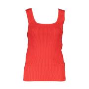 Tommy Hilfiger Red Modal Tops & T-Shirt Red, Dam