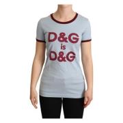 Dolce & Gabbana Blå Crewneck Top T-shirt Blue, Dam