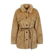 Molliolli Faux Fur Shearling Jacket Beige, Dam