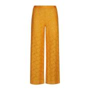 Feel me Fab Tartana Wide Leg Byxor Yellow, Dam