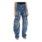Off White Loose-fit Jeans Blue, Dam