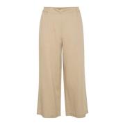 Part Two Cropped Trousers Beige, Dam