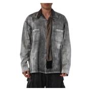 Mihara Yasuhiro Oversized Skjorta med Scarf Detalj Gray, Herr