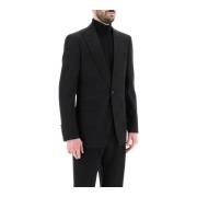 Burberry Slim Cut Jacquard Tuxedo Jacket Black, Herr