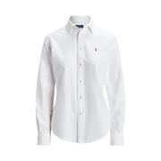 Ralph Lauren Vit Långärmad Skjorta med Knappar Fram White, Dam