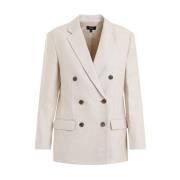 Theory Straw Double Breasted Jacket Beige, Dam
