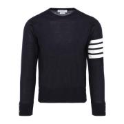 Thom Browne Round-neck Knitwear Blue, Herr