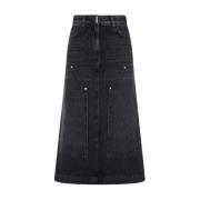 Givenchy Denim Skirts Black, Dam