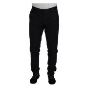 Dolce & Gabbana Elegant Svart Ull Chino Klänning Byxor Black, Herr