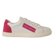 Dolce & Gabbana Lyxiga Vita Läder Låga Sneakers White, Dam